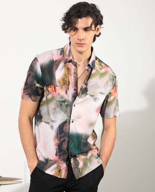 Men Halfsleeves Floral Shirts