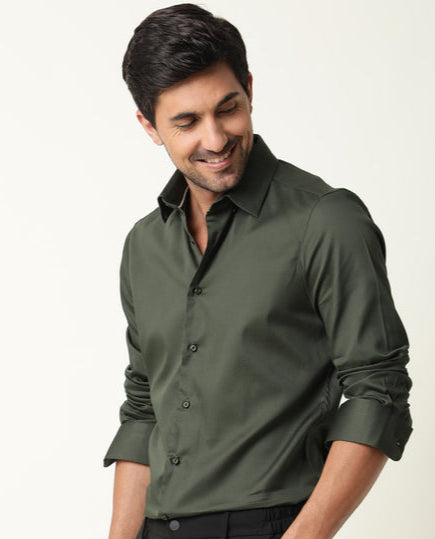 Men Green Formal Shirt